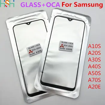 1gb STIKLA+OCA Samsung Galaxy A30S A40S A50S A10S A20S A70S A20E LCD Priekšējo Ārējo Objektīvu Touch Ekrānu Nomaiņa