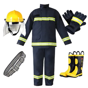 02 Ugunsdzēsības Apģērbu Ugunsdzēsības Aizsargapģērbs Kaujas Apģērbu Mini Fire Station Liesmu Slāpējošiem Apģērbu Komplekts 5gab