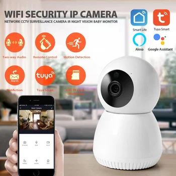 Tuya Novērošanas Kamera Wifi IP Bezvadu Smart Dzīves Google Palīgs Alexa 2MP 1080P PTZ Nakts Redzamības Drošības Smart Home