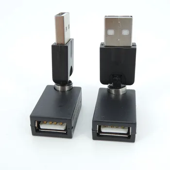 Elastīga Izliekuma Leņķis 360 Grādu Rotējoša USB 2.0 sieviešu un vīriešu Adapteri Pārveidotājs kabelis pagarināšanu savienotājs Q1