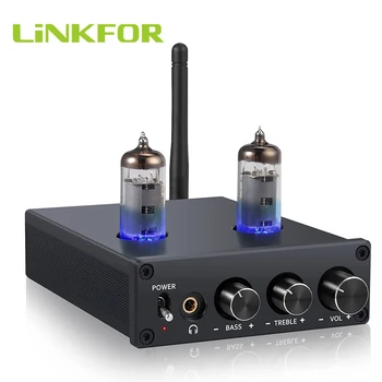 LiNKFOR HiFi Stereo Pastiprinataju 2 Kanālu 50 W + 50 W Bluetooth Amp D Klases Bluetooth 5.0 aptX Zema Latentuma Bass & Treble Kontrole