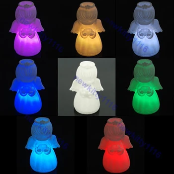 Cute Angel 7-Krāsu Mainās LED Lampas, Dekori Nakts Gaisma