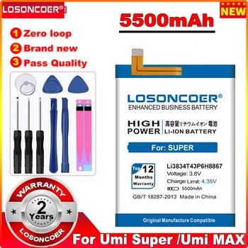 LOSONCOER 5500mAh Li3834T43P6H8867 Akumulatoru Umi Super /Umi MAX Akumulatora