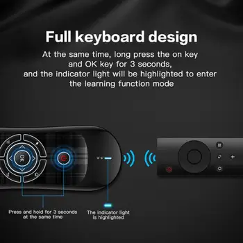 Apgaismojums Gaisa Bezvadu Peles 300mah Kustības Sajūtu Touchpad Balss Palīgs Android Tv Box Tālvadības pults Tastatūru