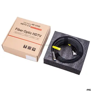 HDMI-saderīgam Šķiedras Datu Kabeli, Optiskās Šķiedras Augstas izšķirtspējas Kabeļu nesošās 2.0 4K@60hz B-B Projektēšana Pakāpes Mikroshēmu Apdare