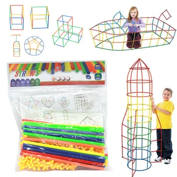 100-700pcs 4D DIY Plastmasas Salmiņš, Celtniecības Bloki Kopīgu Smieklīgi Attīstības Rotaļlieta Ģeometrisku Formu Bloks Bērnu Izglītība, Spēlējot Rotaļu