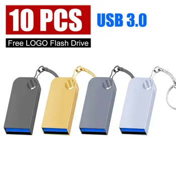 10PCS Super mini metāla 3.0 usb flash drive128GB 64GB, 32GB 16GB flash drive portatīvu atmiņas karti memory stick Pendrive Uzglabāšanas flash disku Dāvanu