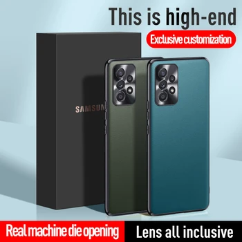 Metāla Objektīva aizsardzību Tālrunis Case For Samsung Galaxy A52 4G 5G A53 5G Mīkstas malas, Gluda ādas Vāks Galaxy A72 4G 5G A73