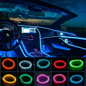 EL Vadu auto, led sloksnes gaismas, Neona Partijas apdare gaismas velosipēdu Deju lampas 12V ūdensizturīgs USB sloksnes, lampas, interjera elastīga