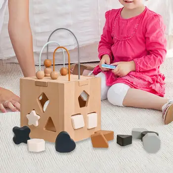 Montessori Formas Bloki Interaktīvās Izglītības Koka Aktivitāšu Centru Spēļu Koordinācijas Radošumu Dzimšanas dienu Aktivitāte
