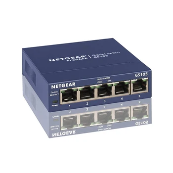 Netgear GS105 Gigabit Switch 5-Port 10/100/1000 Gigabit Ethernet ,Joslas platums ir 10 gb / s ,Neapsaimniekotu Darbvirsmas Maiņa