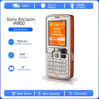 Sony Ericsson W800 Refurbised-Oriģināls Atbloķēt W800c MobilePhone 2G FM Atbloķēt Mobilo Telefonu Bezmaksas piegāde