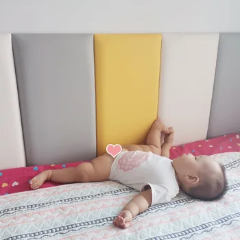 Tīrtoņa krāsu koksnes jauns bērnu istabas crash izturīgs guļamistabas mīkstās gultas galvgali