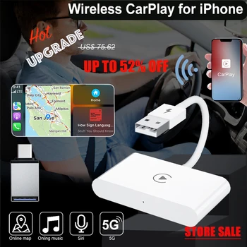 Bezvadu CarPlay Adapteri iPhone, 2023 Uzlabot Apple CarPlay, Smart Dongle Pārveidot Rūpnīcas Vadu CarPlay Bezvadu