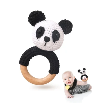Jaundzimušo Bērnu Grabēt Karikatūra Dzīvnieku Tamborēšanas Panda Grabēt Maņu Rotaļlietas Greifers Iespēja Mācību Rotaļlietas Bērnu Koka Teether Bērniem Dāvanu