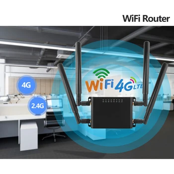 WE826 3G 4G Maršrutētājs-Bezvadu Piekļuves Punkts ar 4G Antena 4*Lan Sim Kartes Slots 300mbps 32 Lietotājs