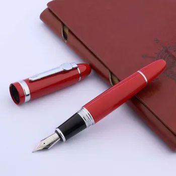 Luksusa Metāla 159 Fountain Pen Spilgti Sarkano Lacquerred Vidējā Nib Tintes Pildspalvas Uzņēmuma Birojā Skolas Piederumi Rakstīšanai