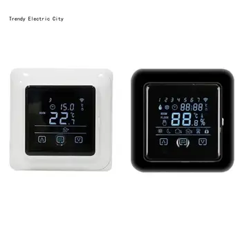 R9CD Biroja Tuya WiFi Inteliģentās Temperatūras APP Kontrolieris ThermostatTouch Ekrāns