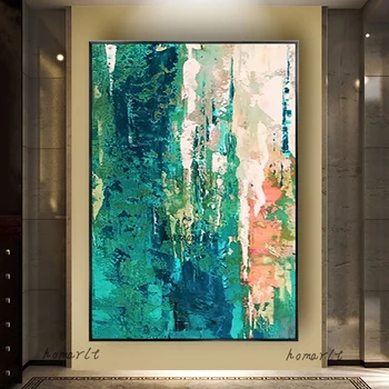 Jaunākās Dizaina Lielu Abstraktu Eļļas Glezna Zaļā Meža Ainavu, Audekls Mākslas Rokasgrāmata, Sienas Dekori Mākslas Mūsdienu Impressionism Sienas