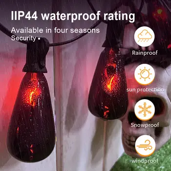 LED Liesmas augstsprieguma Gaismas Stīgu IP44 Ūdensizturīgs Āra Ziemassvētku Halloween Dekorēšanai Spuldzes Retro Svētku Vainags Dārzs