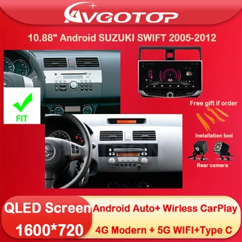 10.88 Android 13 Automašīnas Radio Multimediju par SUZUKI SWIFT 2005 2007 2010 2012 Tipa C uzlādes DSP 4G sim kartes 5G WIFI Carplay Auto
