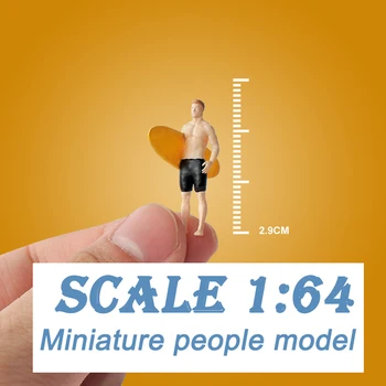 Mērogs 1:64 Miniatūras Surf/Fotogrāfs Cilvēki Modeli, Krāsotas Skaitli Namiņš Ēkas Smilšu Tabula Skatuves Materiāliem Diorāma 1gab.