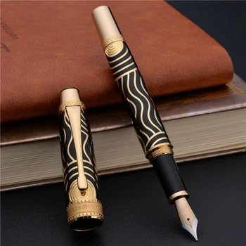 Varonis 2067 14K Zelta Elegants Art modeļus Smalkas Pērļu 0.5 mm Tintes Pildspalva Black & Zelta Biznesa Rakstīšanas Pildspalva Ar Dāvanu Kastē