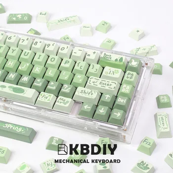 KBDiy PBT XDA Ķiršu Profilu Pavasara Izbrauciens Keycap DIY Custom Tastatūras Keycap Gudrs Zaļā MX Spēļu Mehāniskās Klaviatūras Taustiņu Klp