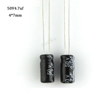50 gab./daudz 50 V 4.7 UF 4*7mm 50V 4.7 UF 4mmX7mm Alumīnija elektrolītisko kondensatoru ic ...