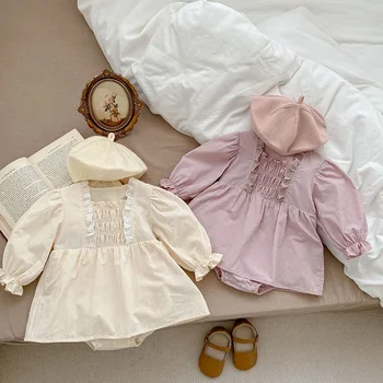 2023 Jaunā Pavasara Baby Toddler Apģērbu Meitenēm Bodysuits Cietā Zīdaiņu Viens Gabals, bērnu apģērbam, bērnu apģērbu komplekti bērnu drēbes meitenei