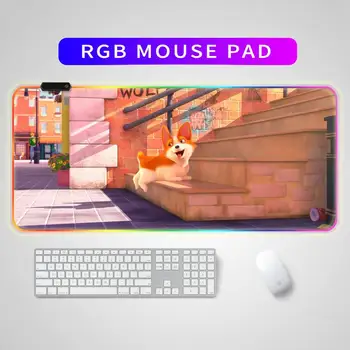 Gudrs peles paliktņa datora galds pad XXL RGB peles paliktņa kawaii spēļu piederumi datoru spēļu tastatūra, MacBook ūdensizturīgs
