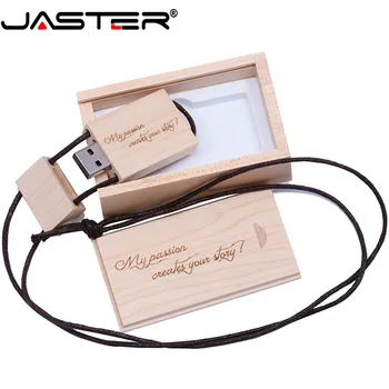 JASTER karstā pārdošanas Laukumā virves koka USB + KĀRBA (bezmaksas custom logo) USB 2.0 pendrive 4GB 8GB 16GB 32GB 64GB USB flash drive