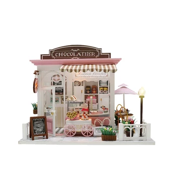DIY Deserts Veikals Modeļu Veidošanas Komplekti no Koka Miniatūra Leļļu Mājas mēbeles, Mēbeles Bērniem, Dāvanas, 3D Koka Amatniecības Rotaļu Namiņš