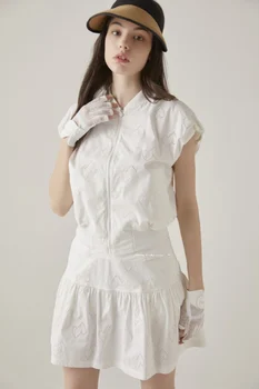 Dienvidkorejas Golfa Sieviešu Vasaras Apģērbu Komplekts Veste Īsi Svārki Dobi Mežģīņu Dizains, T-kreklu Īsi Svārki