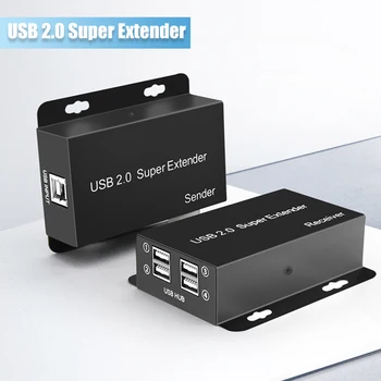 50M 1080P USB Paplašinātāja Ethernet RJ45 Cat6 Kabeli, Pagarinājums 4 Portu USB 2.0 Hub Sadalītāja Touch Ekrāns, Kamera, Printeri,