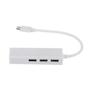 TYPEC, LAI USB2.0 100GbE Hub Tīkla Kartes Lan Rj45 Ethernet Tīkla Adapteris 3 Portu USB 2