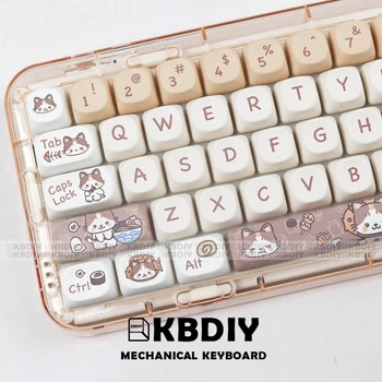 KBDiy MOA Profilu PBT Keycap Anime Gudrs Kaķis Tēma 143 Galvenie Klp Uzstādīt MAC Keycaps Pasūtījuma par Mehānisko Tastatūru Spēļu Piederumi