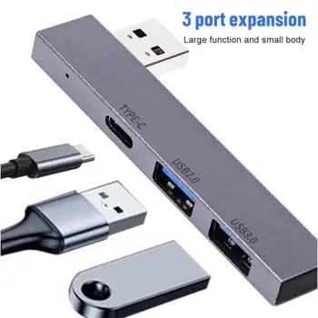 1 USB Hub 3 Portu USB 3.0 Adapteris Portatīvie Mini Dokstacijas Ultra-Slim 5Gbps/480Mbps liela Ātruma USB Multi-C Sadalītājs