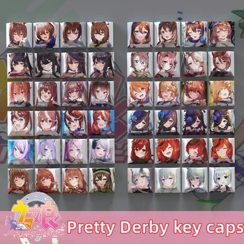 4 Taustiņi/set Diezgan Derby Keycaps PBT Sublimācijas Taustiņu Vāciņi MX Slēdži Cherry Profilu Anime Multfilmu Keycap R4 Augstums