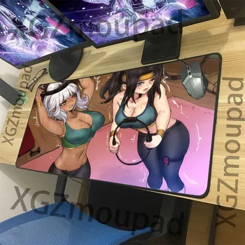 Seksīgā fitnesa meitene, lielas krūtis meitene liela spēli mouse pad black bloķēšanas malas animācija pasūtījuma īpašu datora galds pad gumijas neslīdošu