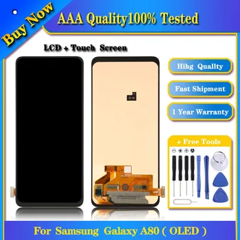 100% Testēti OLED LCD Ekrāns Samsung Galaxy A80 SM-A805 Ar Digitizer Pilnu komplektu (6.39 collas)