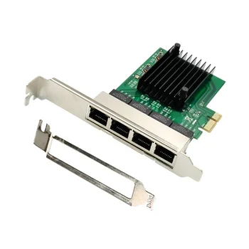 RJ45 4-Port Gigabit Tīkla Karte Ethernet Servera Tīkla Karte PCIE Adapteri PCI-E X1 Interfeisu
