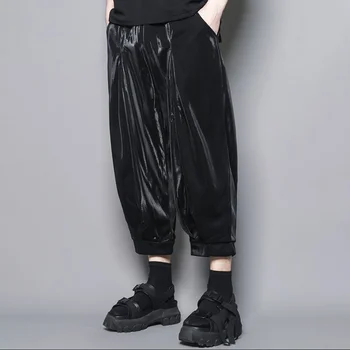 Vasaras Niša, Dizains Oriģinālas Spīdīgs Plaša kāju Vīriešiem Tumši Yamamoto Harēma Stila Apgriezts Bikses Neitrāls Bloomers Y3 Drēbes