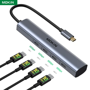 MOKiN USB Hub,USB Sadalītājs Klēpjdatoru,Multiport USB 3.1 Centrs,Multi USB Ports Expander,Ātru Datu Pārsūtīšanu 4 Port USB Hub
