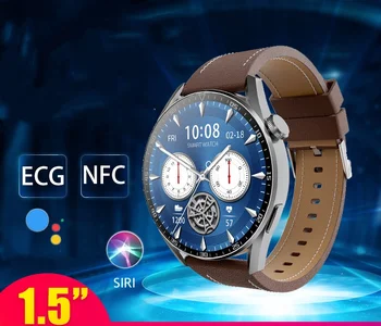Smart Skatīties Uz Vīriešiem 1.5 HD Ekrāns 90 Hz Augstas Atsvaidzināt Asins Spiediena, Skābekļa GPS Track NFC EKG AI Balss Sporta Smartwatch