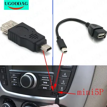 USB A Female, lai Mini USB B Vīriešu Kabeļa Adapteris 5P OTG V3 Osta Datu Kabelis, Auto Audio Planšetdatoru