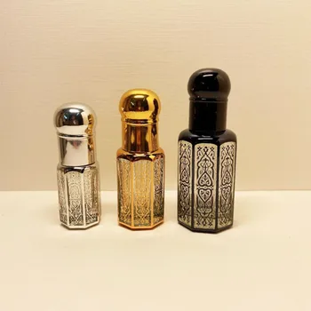 3/6/12ML Smaržu Pudeles Mini Pudelītes Pilinātāju Zelta Luksusa Uzpildāmas Ēteriskās Eļļas Pudeles Vintage Iedeguma Šķidruma Tvertnes