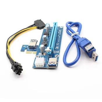 PCIe PCI Express Stāvvadu Adapteri, izņemiet atmiņas Karti ar USB 3.0 pagarinātāja Kabelis un SATA Barošanas Kabelis BTC Ieguves