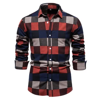 Jauna Rudens Krekls Vīriešiem Higth Kvalitātes 100% Kokvilnas, ar garām Piedurknēm Savukārt Apkakle Izšūta Blūze Sociālo Krekli Vīriešu Dizaineru Drēbes