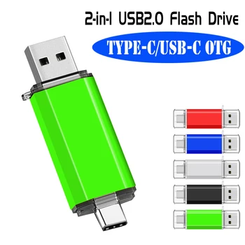 Liela Ātruma USB 2.0 Flash Drive Blue Pen Drive 64GB U Stick 16GB 32GB Pendrive 8GB Flash Disks Android Mikro/GAB ar adapteri